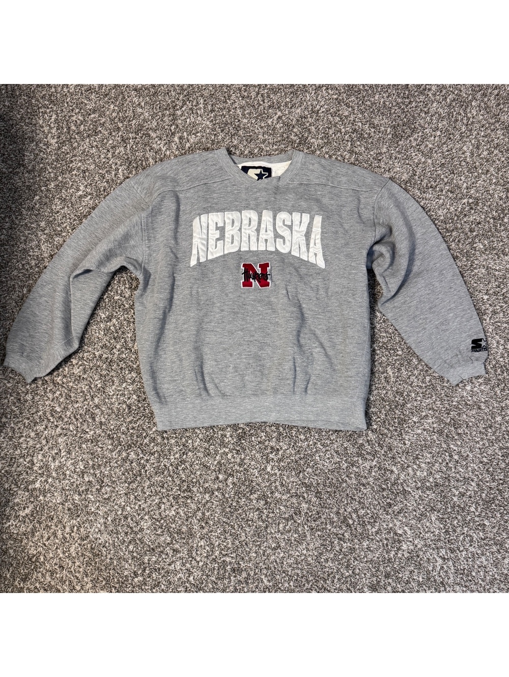 Vintage Nebraska Huskers Starter Sweatshirt Large Gray 90s NCAA